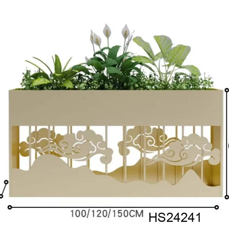 Metal Modern Simple Planter Box Rectangular Block